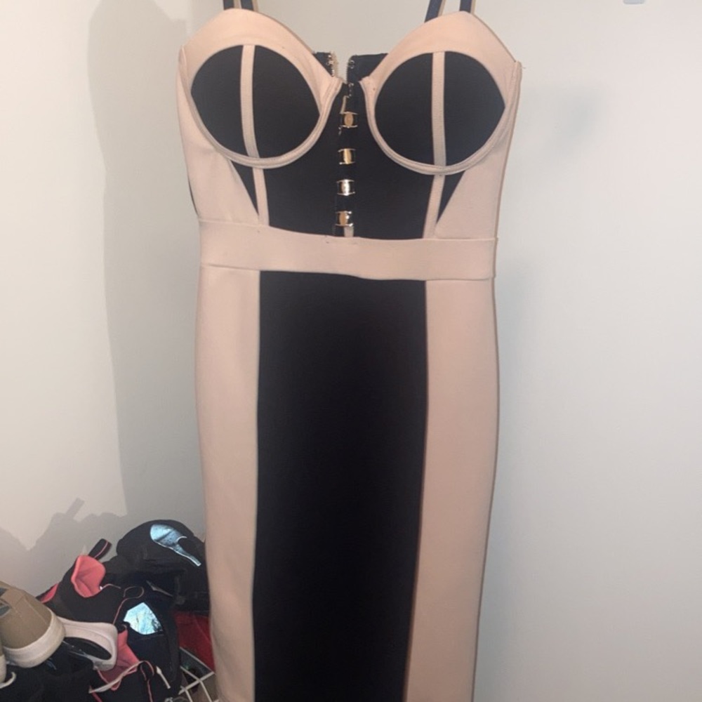 Pink and black dress